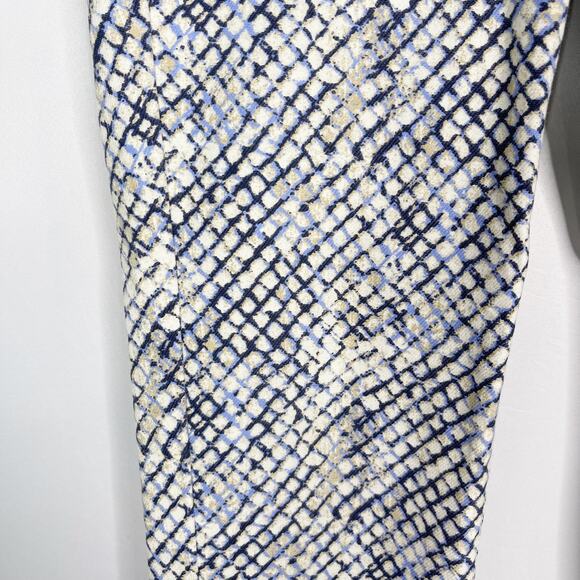 J McLaughlin Size 4 Cream Blue Lexi Skinny Jeans Snakeskin Print Cotton Stretch - Picture 4 of 12